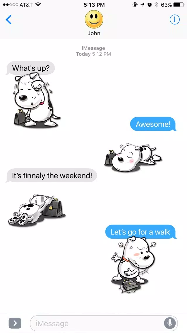 White Dog Adventures Stickers スクリーンショット