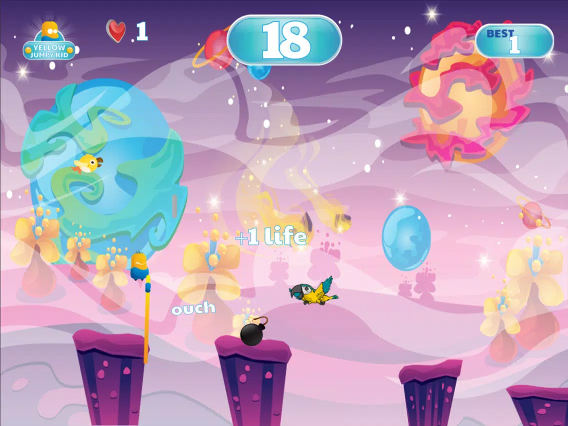 King the Yellow Jumpy Kid - Jump from Land to Land iPad Screenshots