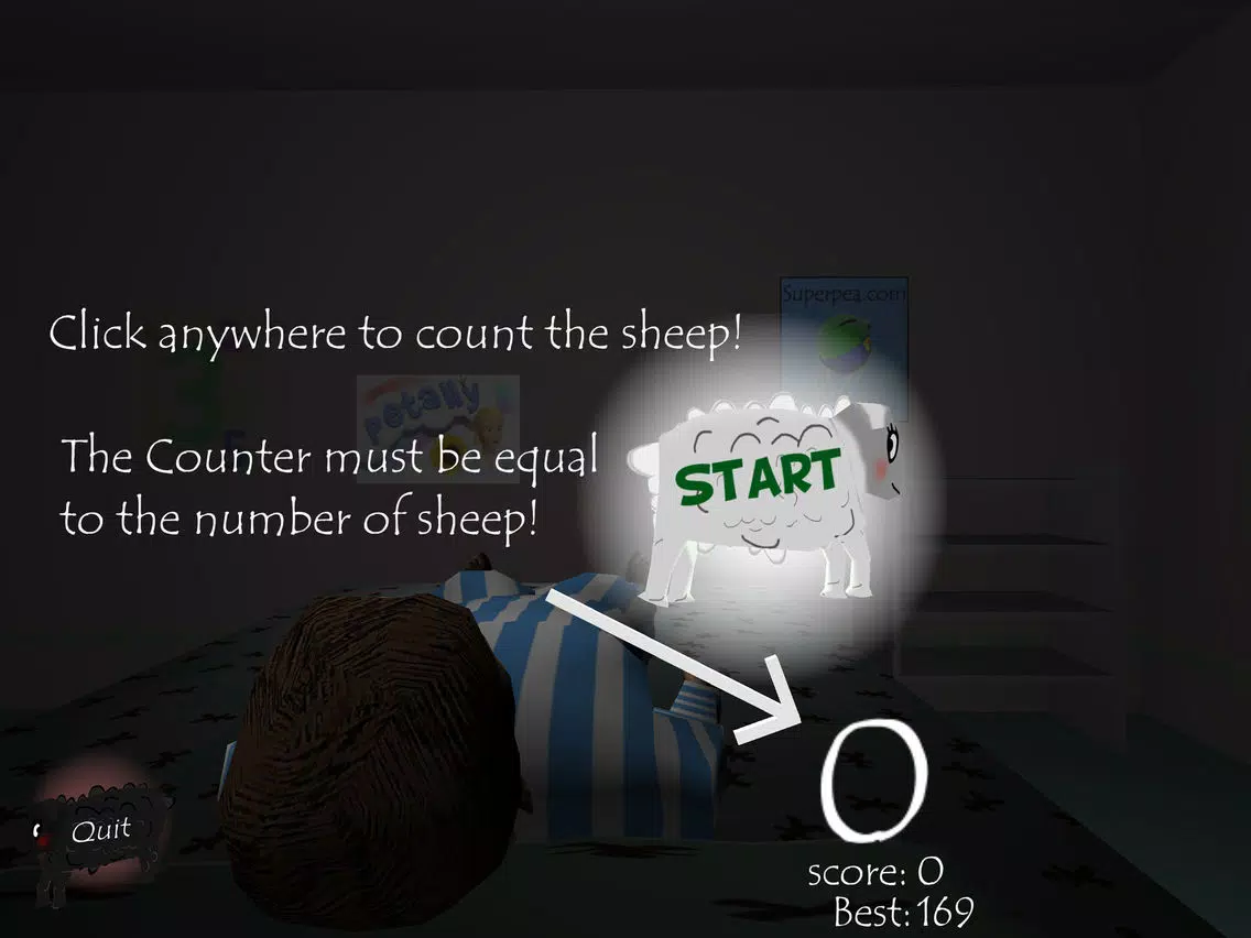 Ảnh chụp màn hình của Sheep Sleep, A Hardcore Game Hell.. Learn to count sheep to help the boy deepen his dream. iPad 