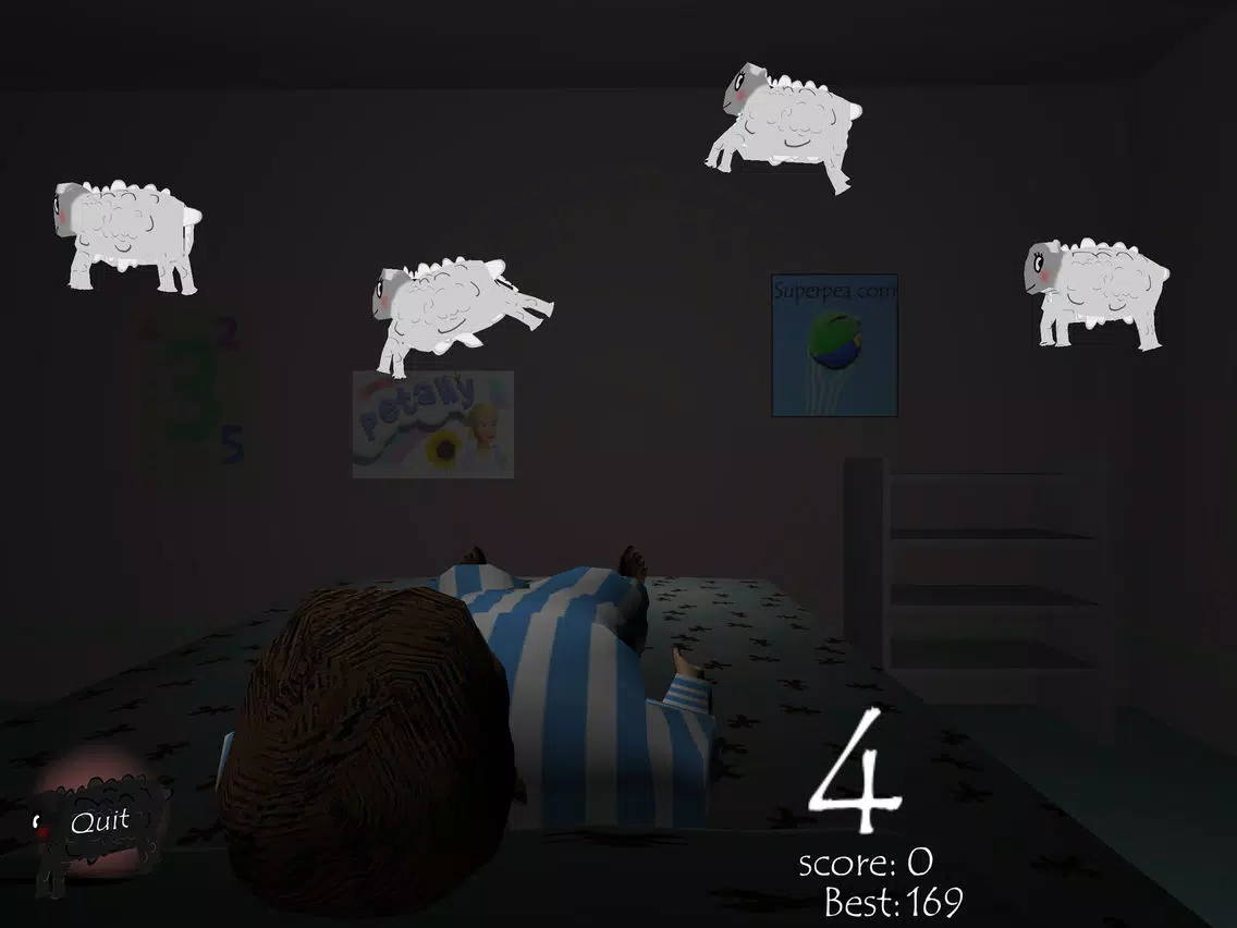 Ảnh chụp màn hình của Sheep Sleep, A Hardcore Game Hell.. Learn to count sheep to help the boy deepen his dream. iPad 