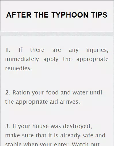 Typhoon Survival Tips Screenshots