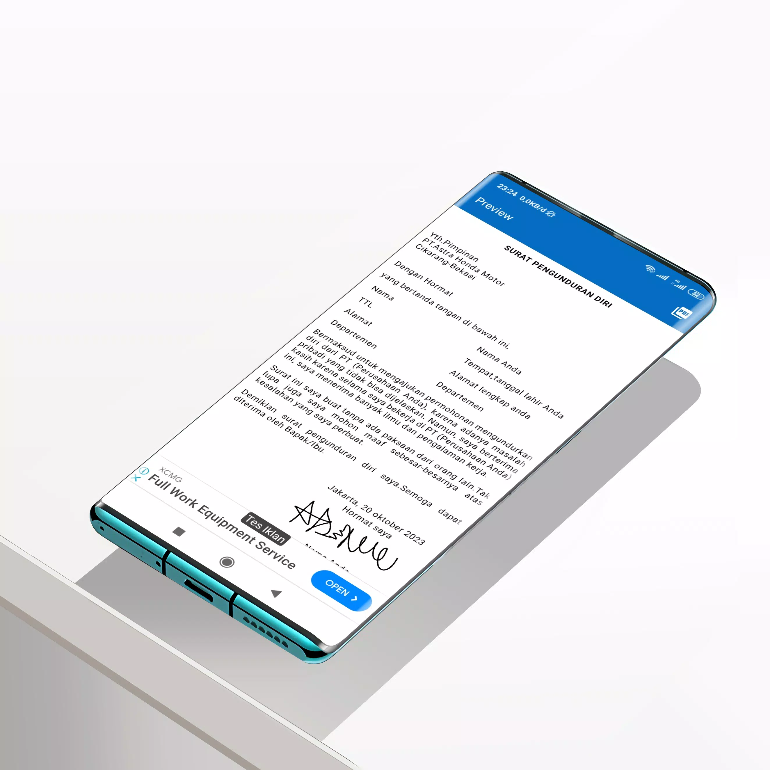 Surat Pengunduran Diri Screenshots