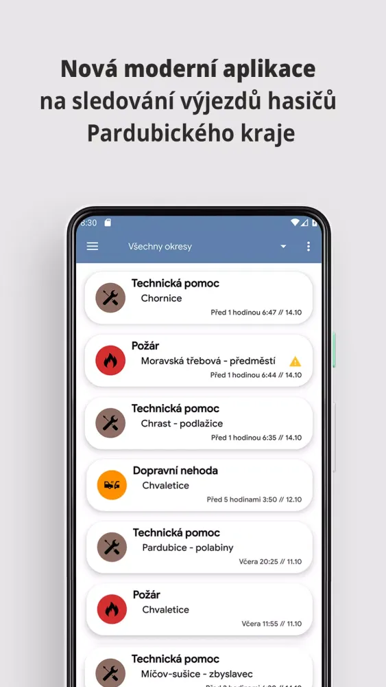 Výjezdy Hasičů Pardubický Kraj Screenshots