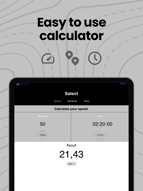 Calculator Speed Distance Time iPad Screenshots