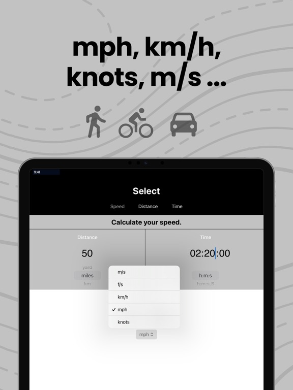 Calculator Speed Distance Time iPad Screenshots