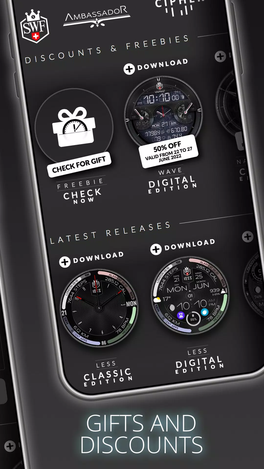 SWF Swiss Watch Face Store Screenshots