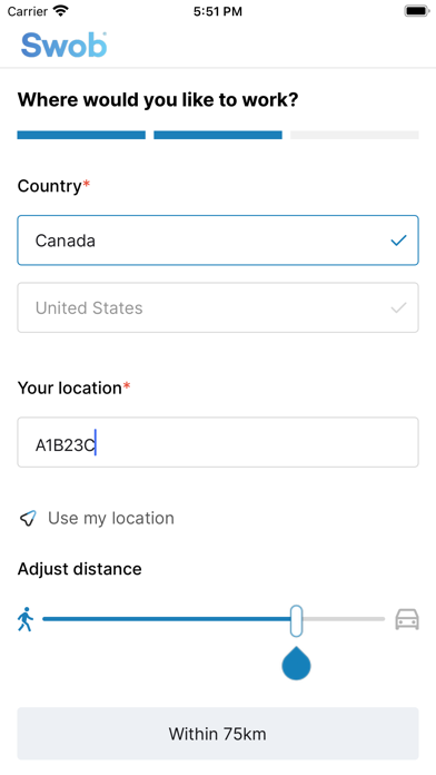 Swob - Job Search App Screenshots
