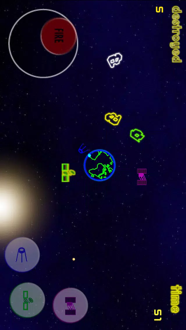 Tangkapan skrin Neon Asteroids Attack