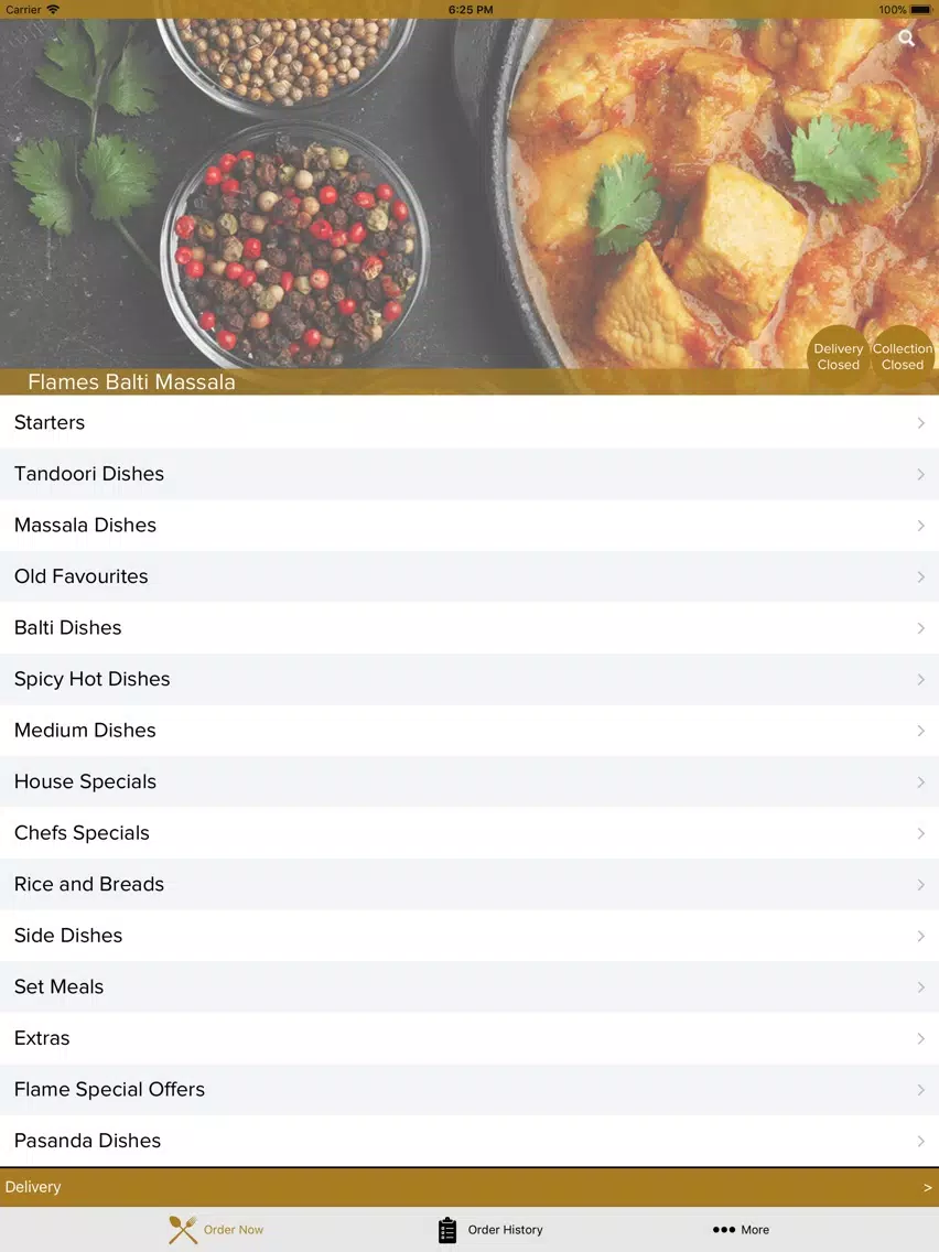 Flames Balti Massala iPad Screenshots