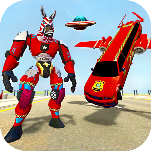 Police limo Zebra Robot 3D Police limo Zebra Robot 3D