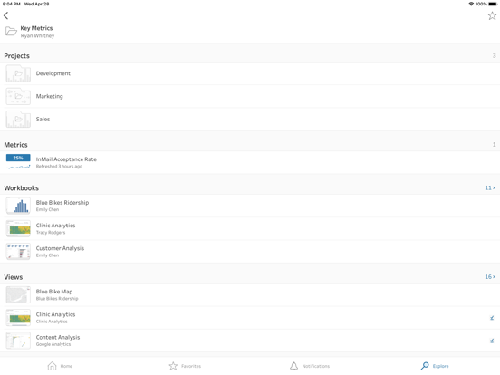 Tableau Mobile - Workspace ONE iPad Screenshots