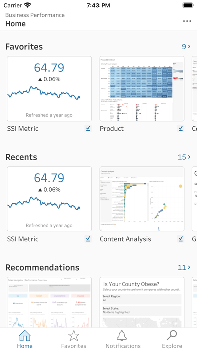 Tableau Mobile - Workspace ONE Screenshots