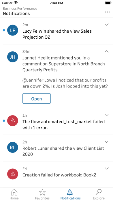 Tableau Mobile - Workspace ONE Screenshots
