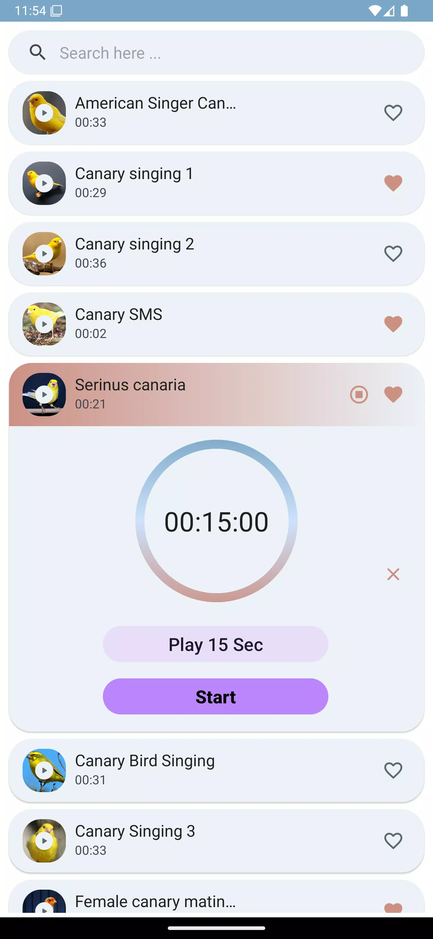Canary Bird Sounds Screenshots