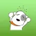 Bruno The White Dog In The Office Sticker