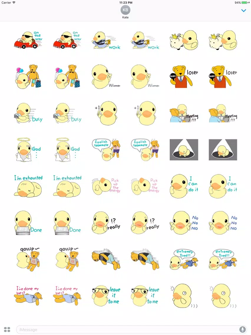 Stupid Little Duck English Sticker iPad Screenshots