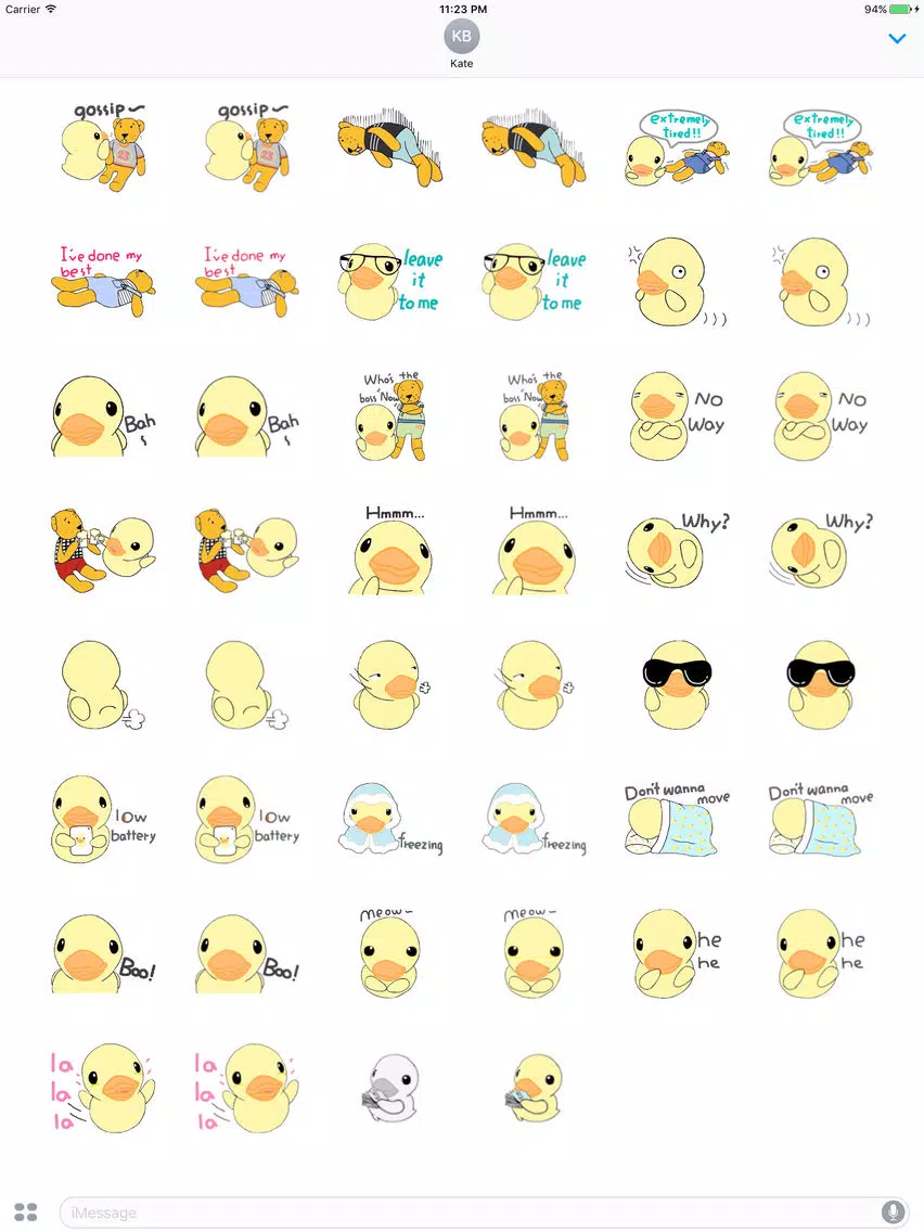 Stupid Little Duck English Sticker iPad Screenshots
