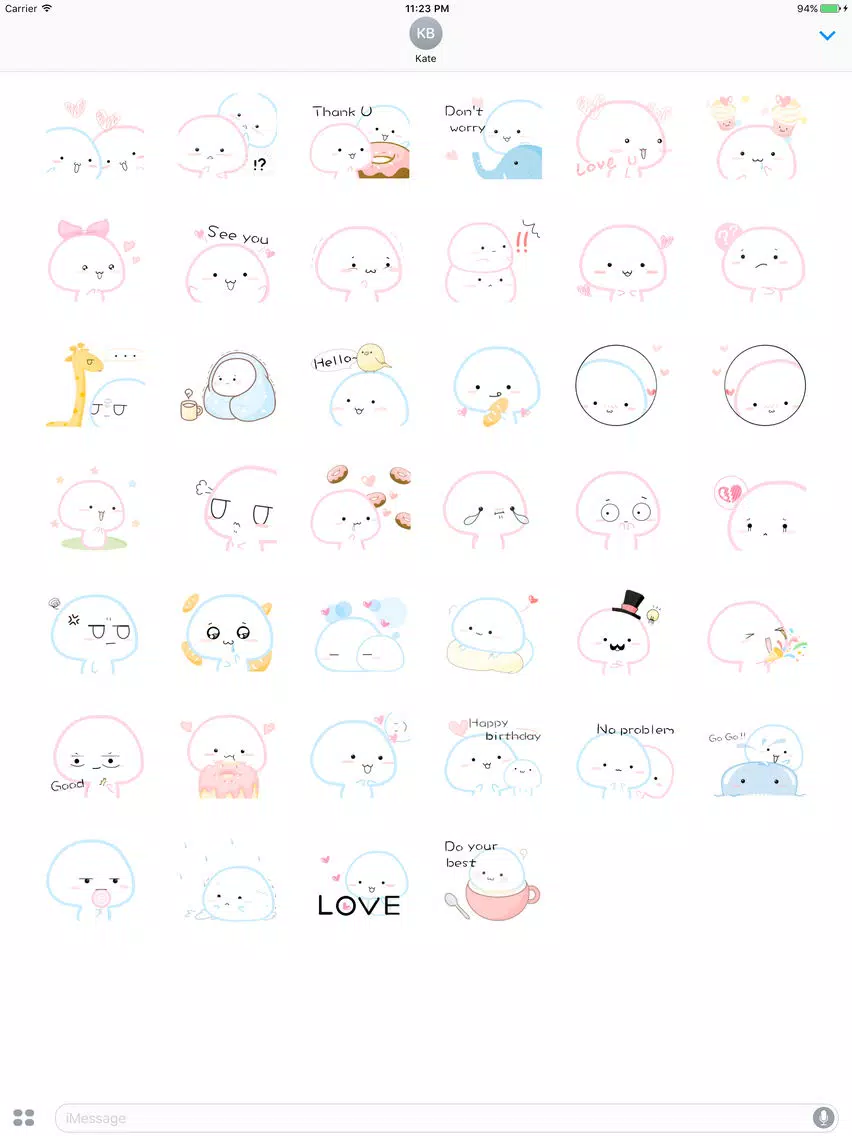 Sweet Little Candy Baby English Sticker iPad Screenshots