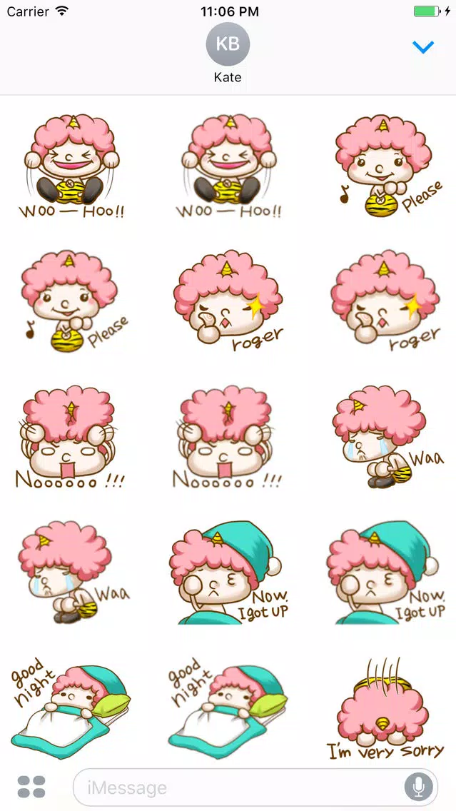 The Baby Pink Hair Girl English Sticker Screenshots