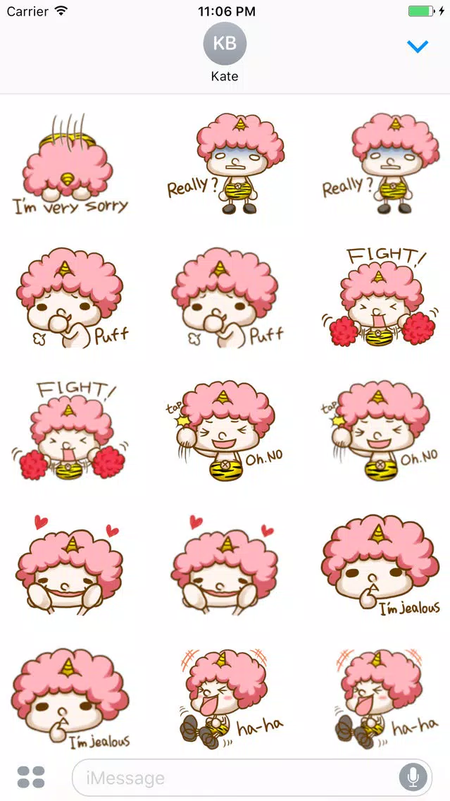 The Baby Pink Hair Girl English Sticker Screenshots