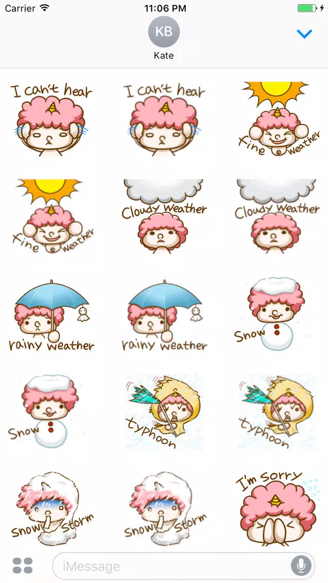 The Baby Pink Hair Girl English Sticker Screenshots