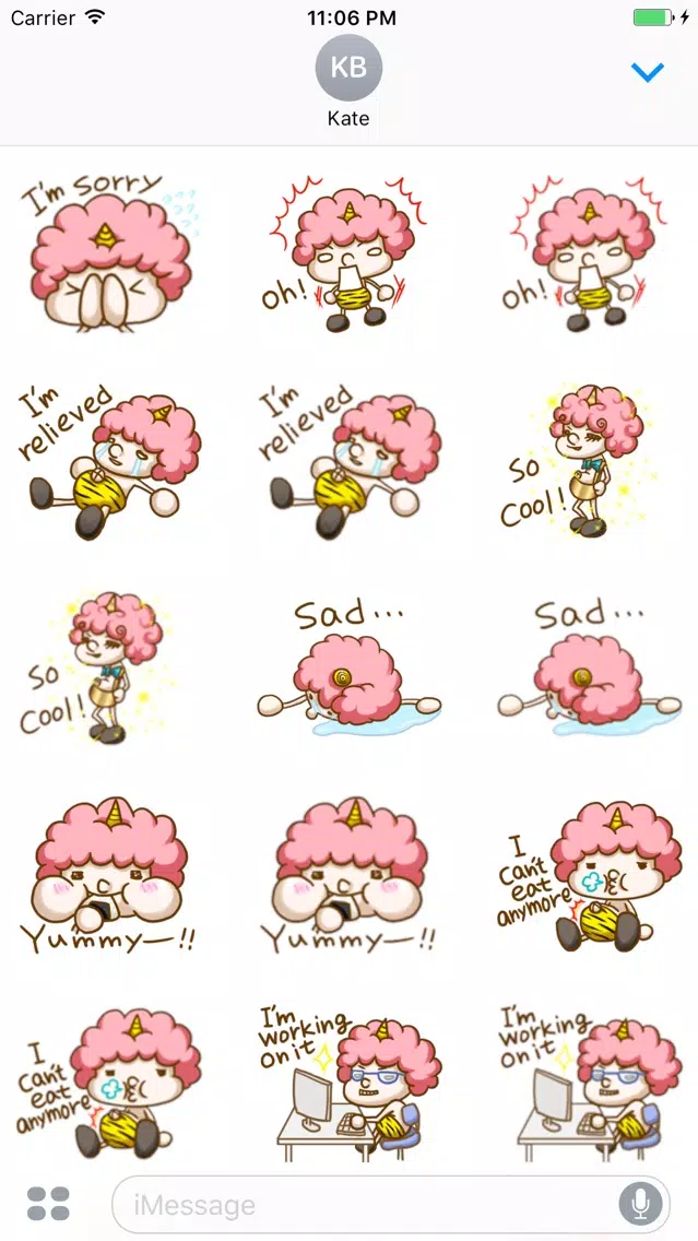 The Baby Pink Hair Girl English Sticker Screenshots