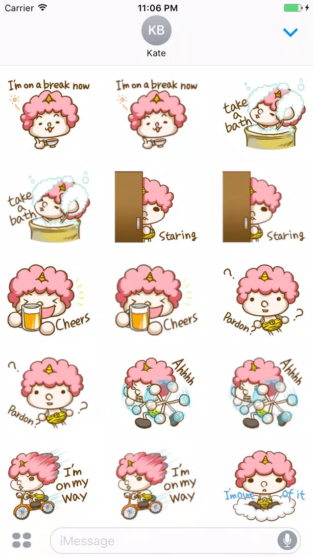 The Baby Pink Hair Girl English Sticker Screenshots