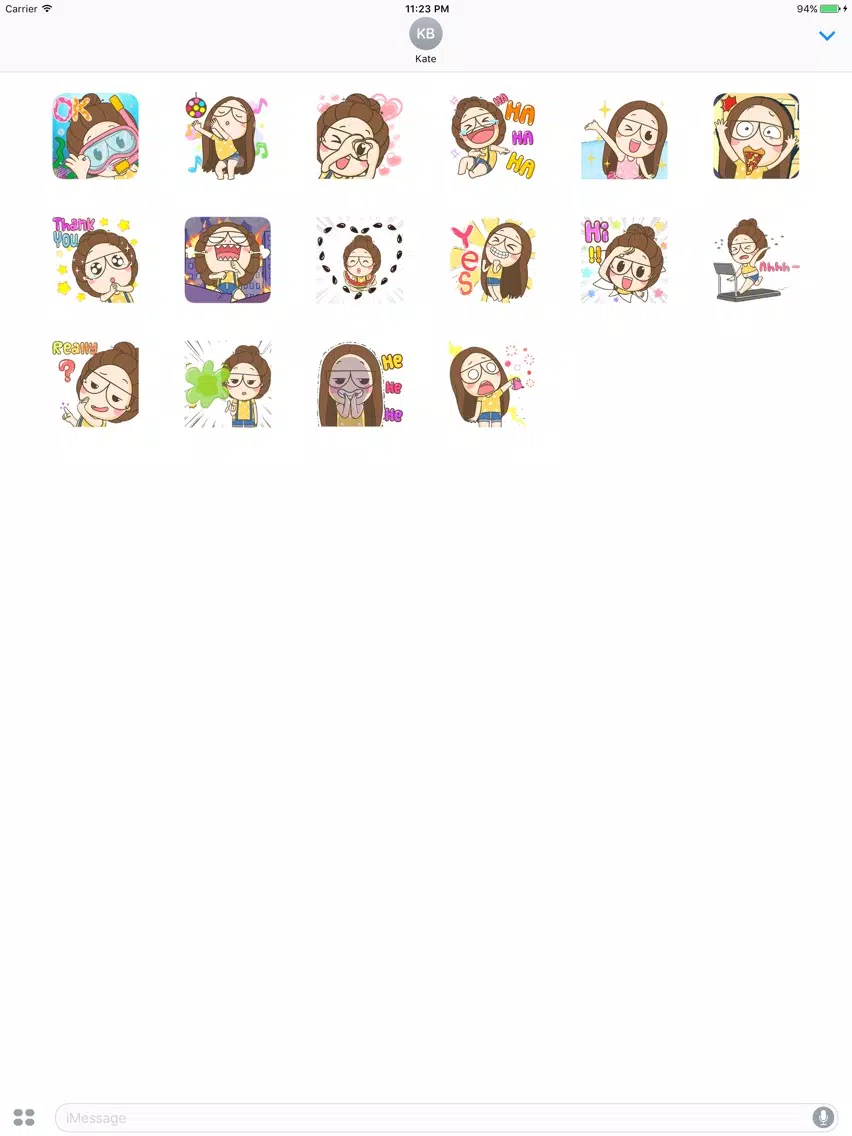 The Funny Girl Expression Stickers iPad Screenshots