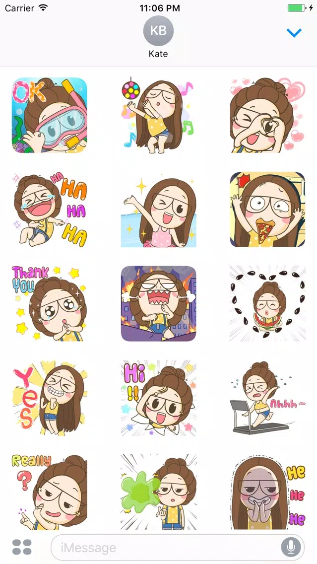 The Funny Girl Expression Stickers Screenshots