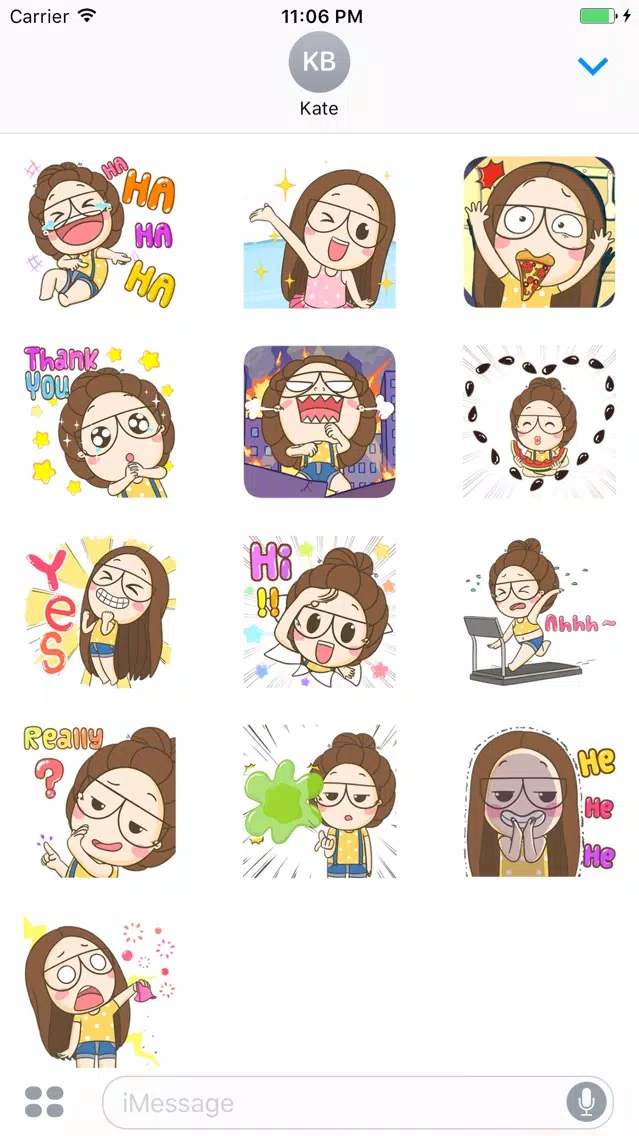 The Funny Girl Expression Stickers Screenshots