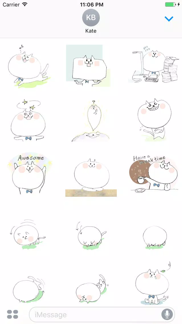 Tiin The Lovely White Cat English Sticker Screenshots