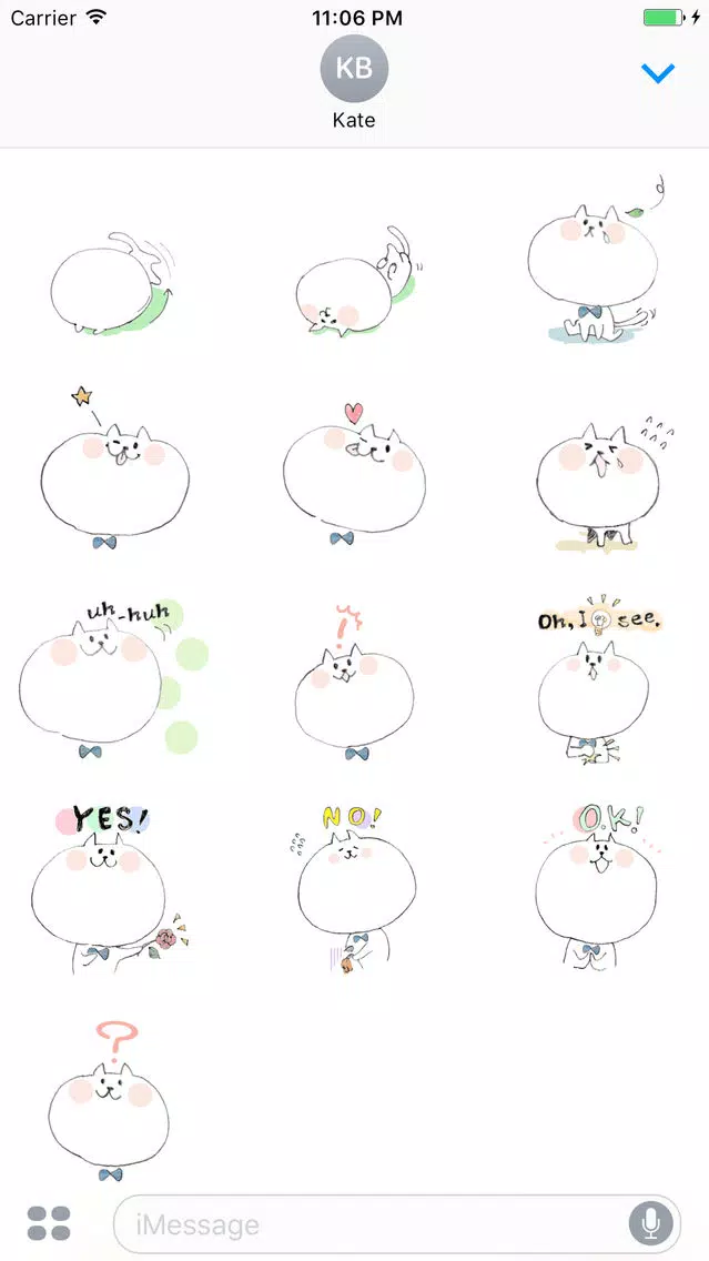Tiin The Lovely White Cat English Sticker Screenshots