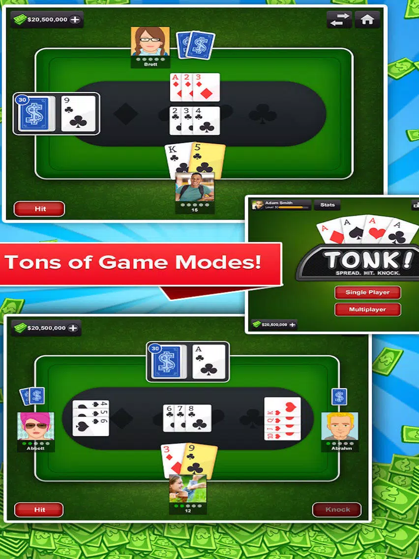 Tonk Multiplayer Card Game (Tunk Classic) Free iPad 應用截圖