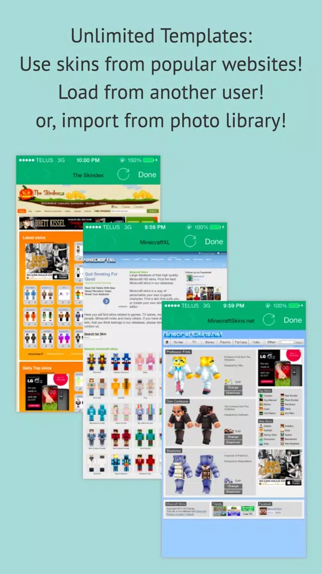ภาพหน้าจอของ Skin Editor: Minecraft Creator Edition