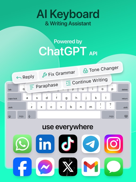 AI Type: Al Keyboard Extension iPad স্ক্রিনশট