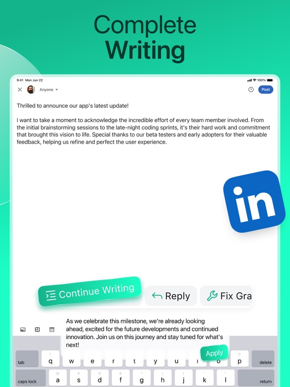 AI Type: Al Keyboard Extension iPad স্ক্রিনশট