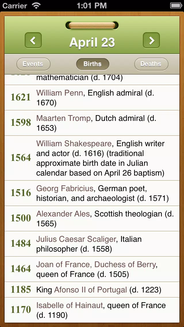 What happened on this day? Historical events and famous birthdays calendar应用截图