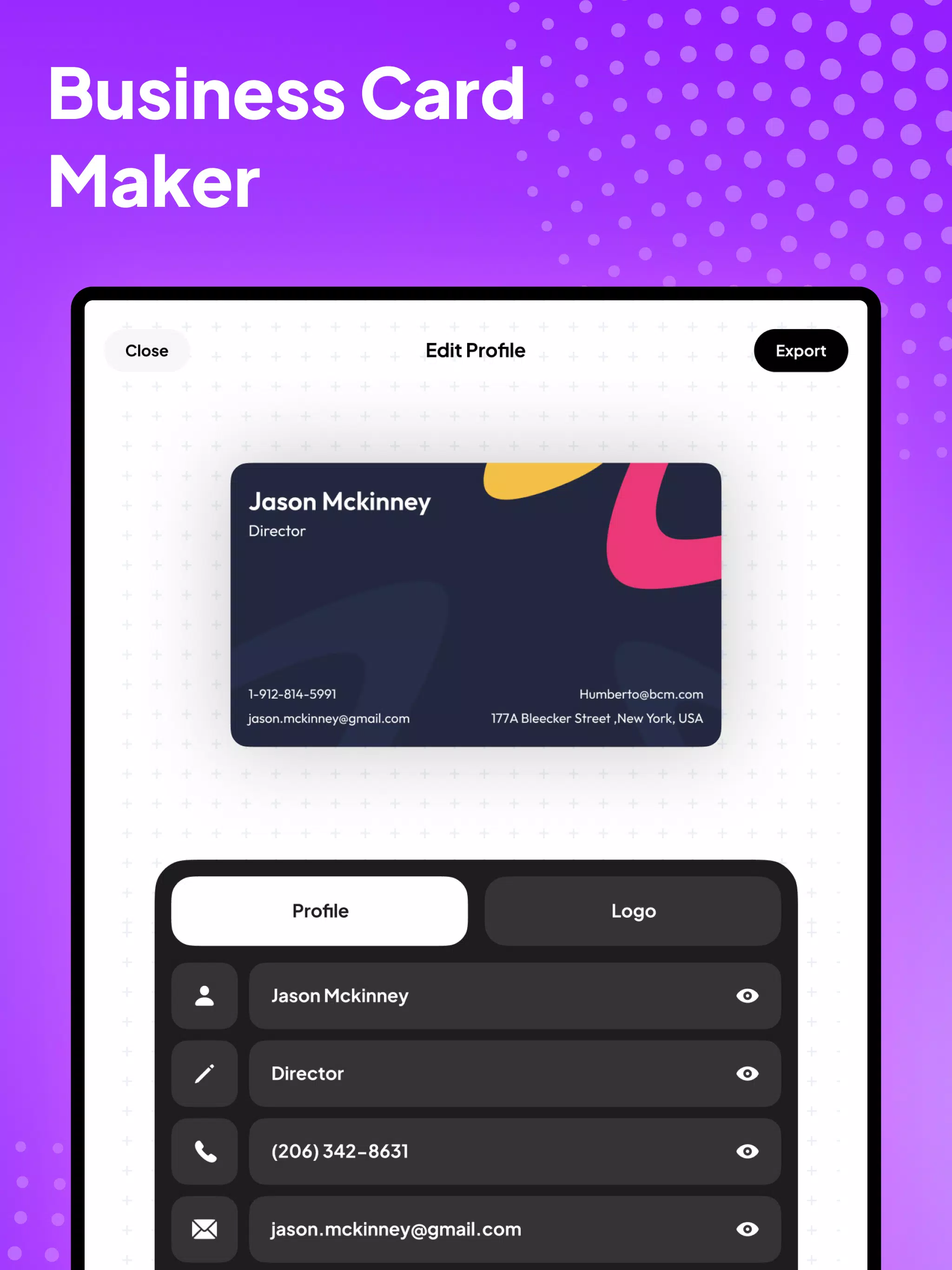 Business Card Maker Screenshots