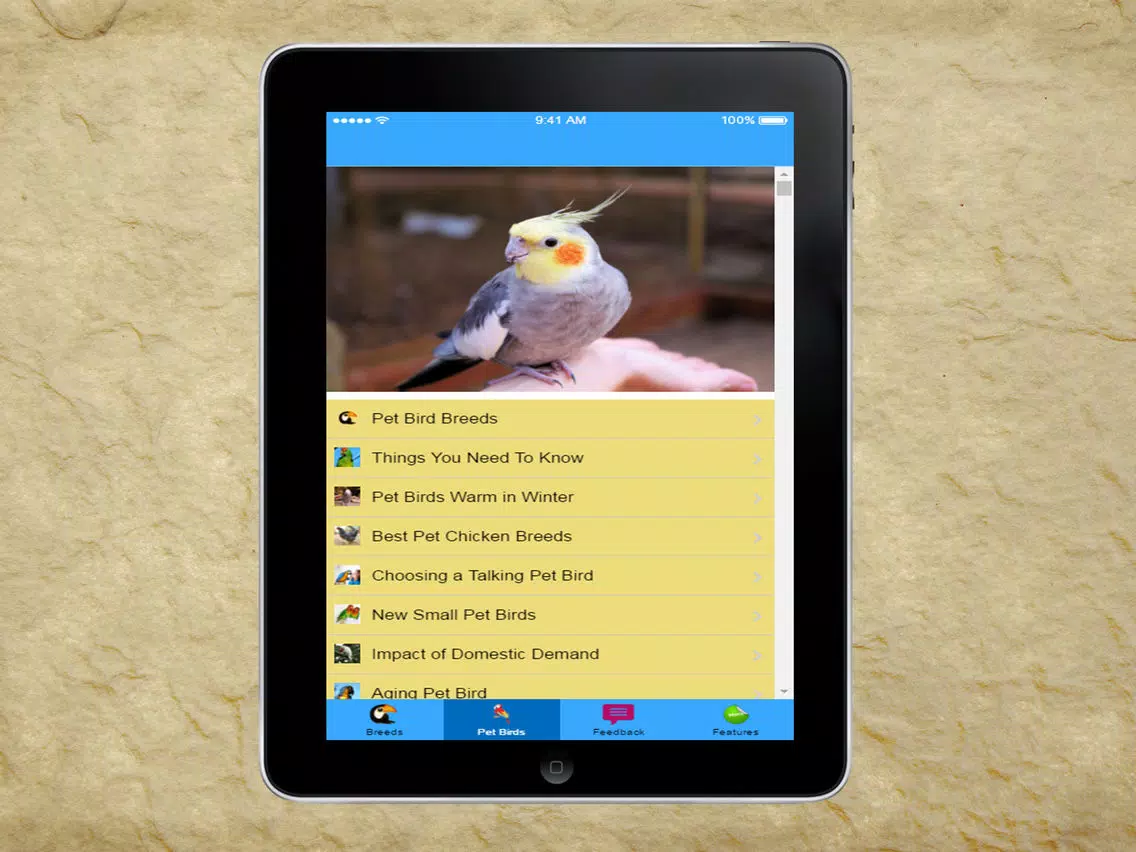 Pet Bird & Breeds - Foreign Birds iPad 应用截图
