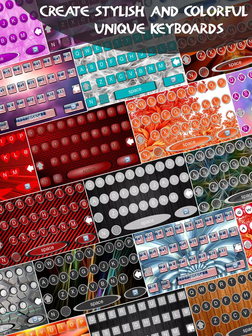 Keyboard Maker - Custom Keyboards Creator allows custom keys, font, backgrounds & photo backgrounds iPad Screenshots