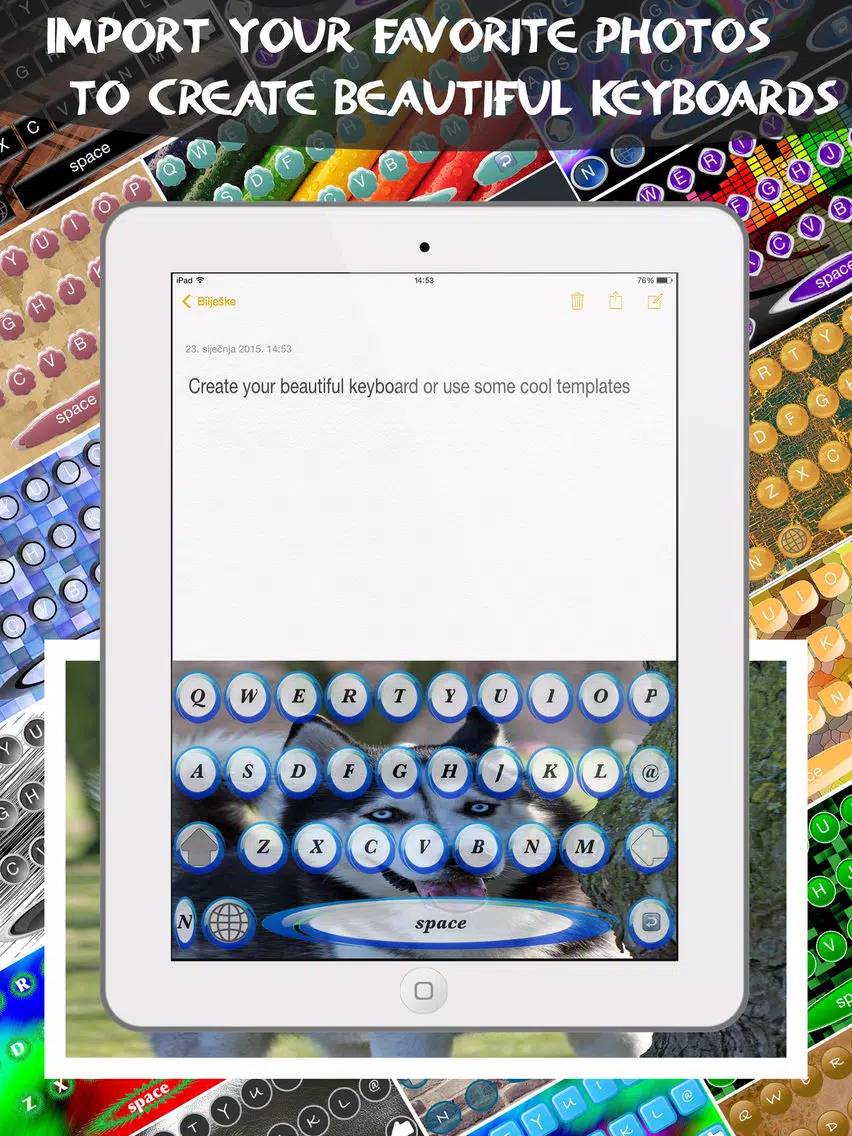Keyboard Maker - Custom Keyboards Creator allows custom keys, font, backgrounds & photo backgrounds iPad Screenshots