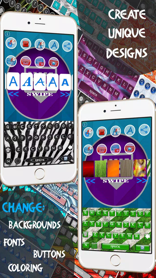 Keyboard Maker - Custom Keyboards Creator allows custom keys, font, backgrounds & photo backgrounds Screenshots