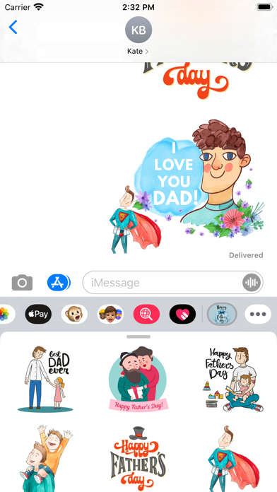 Capturas de tela do My Dear Father's Day Stickers