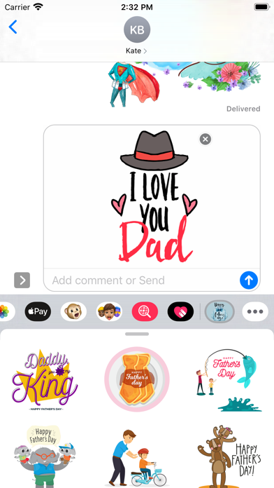 Capturas de tela do My Dear Father's Day Stickers