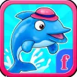 Little Dolphin Really fun Collecting Hooks Game : Free Girly Fish games for girls and boys