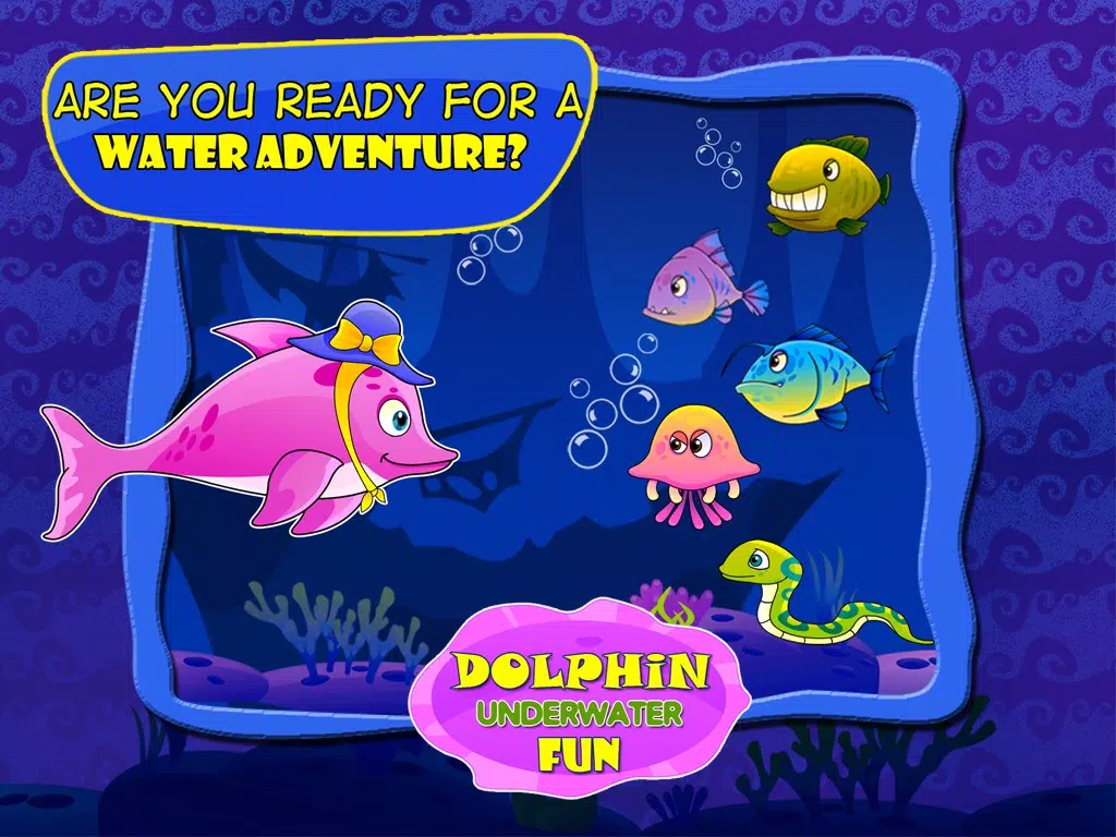 Little Dolphin Really fun Collecting Hooks Game : Free Girly Fish games for girls and boys iPad Screenshots