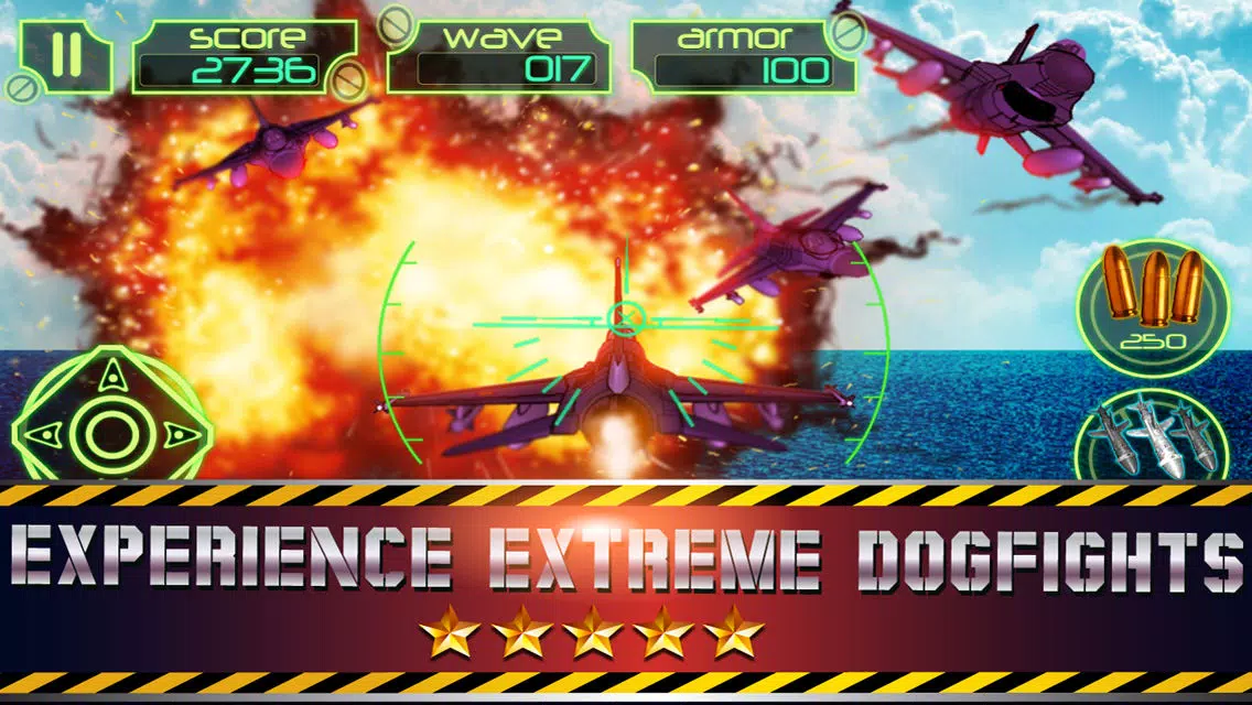 Fighter jet 3D Tactical attack : Chaos Dog-fights over the sea coast line Screenshots