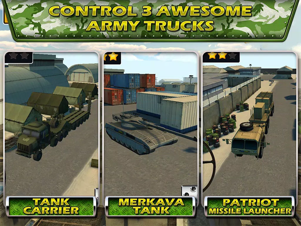 Tank Parking Blitz Race with Heavy Army Trucks, Missile launcher and Tanks iPad Screenshots