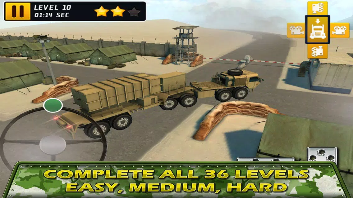Tank Parking Blitz Race with Heavy Army Trucks, Missile launcher and Tanks Screenshots