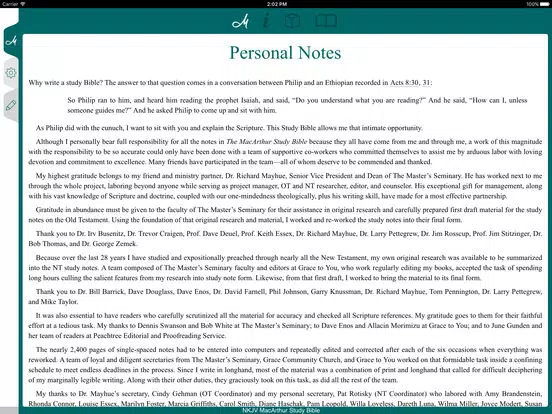 MacArthur Study Bible - NKJV iPad Screenshots